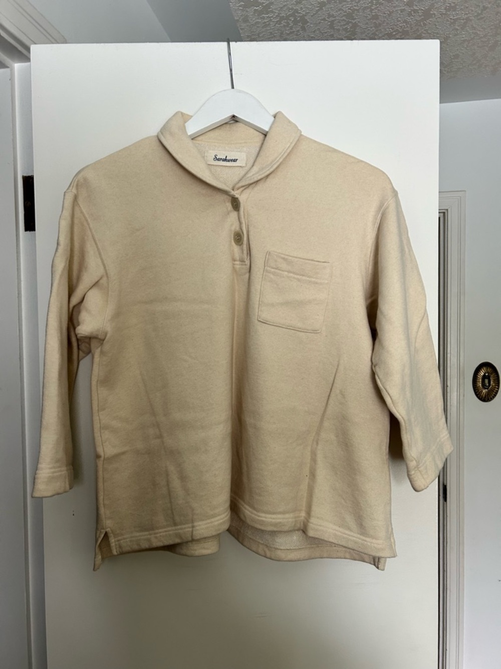 Sarahwear (from gravitypope) Cream Loop Terry Pullover Top